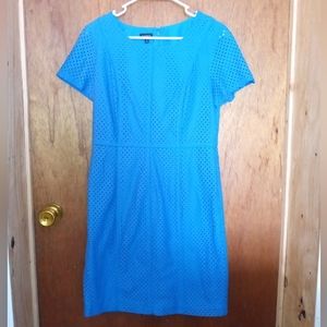 Like New Talbot's Size 8 Light Blue Lined Eyelet  Dress Worn Once!